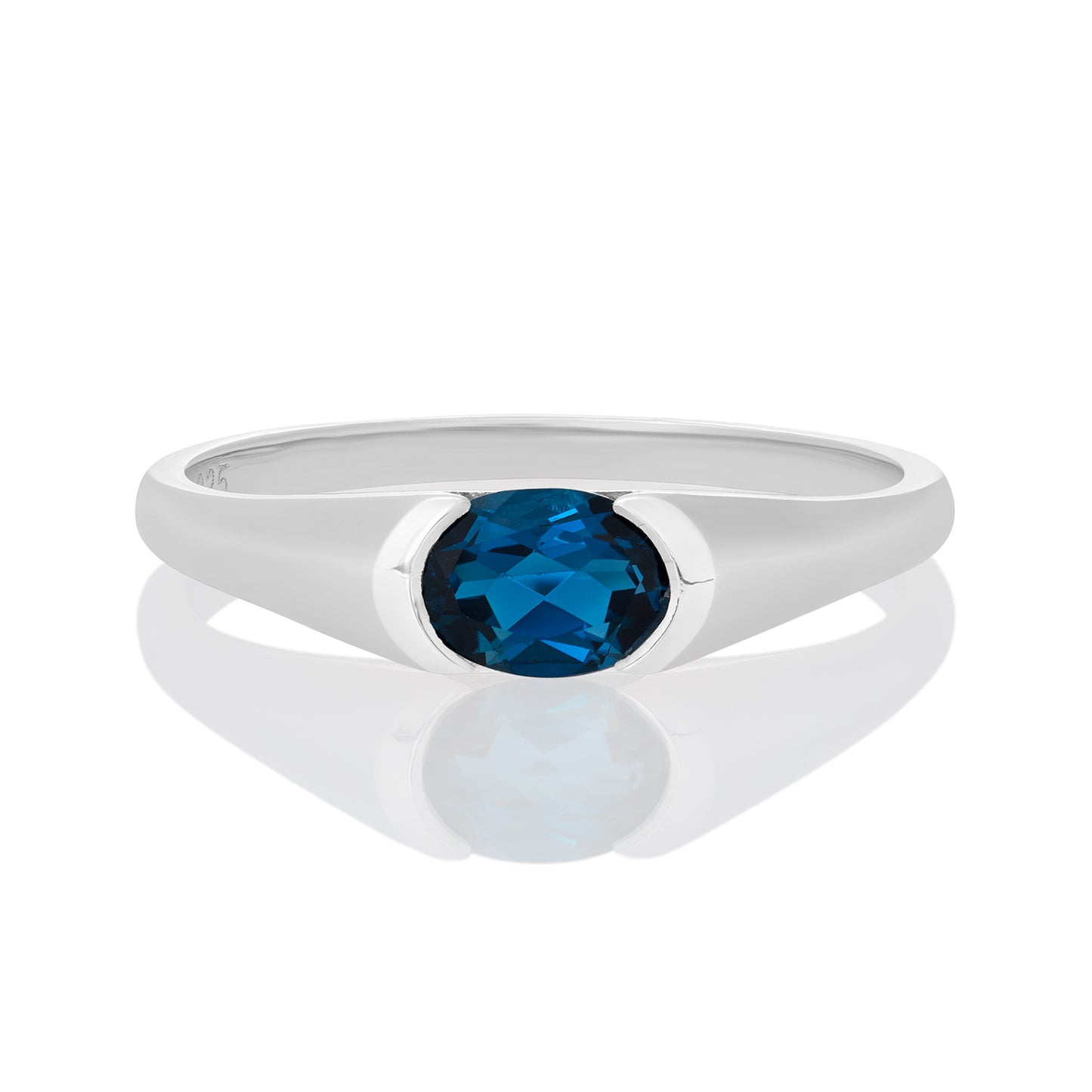 Sterling Silver Ring London Blue Topaz IGR-381 Size 5