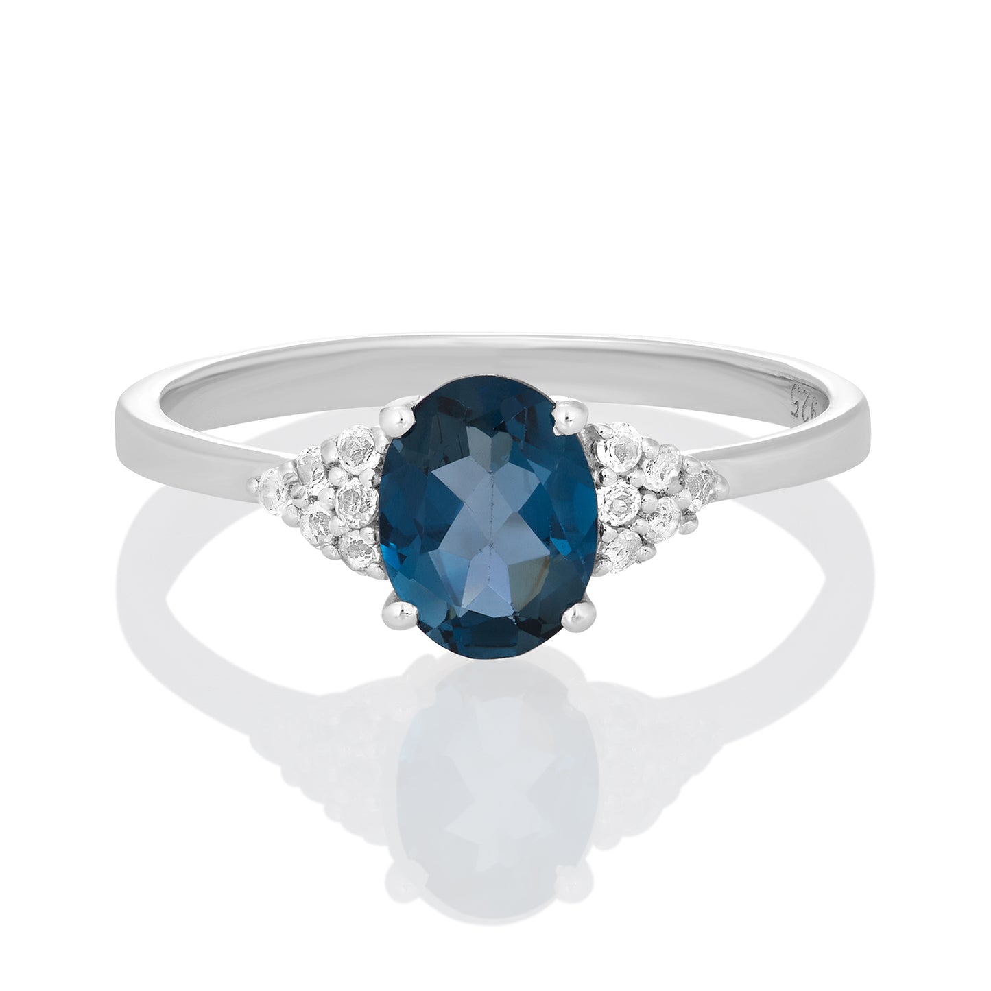 Sterling Silver Ring London Blue Topaz IGR-384 Size 8