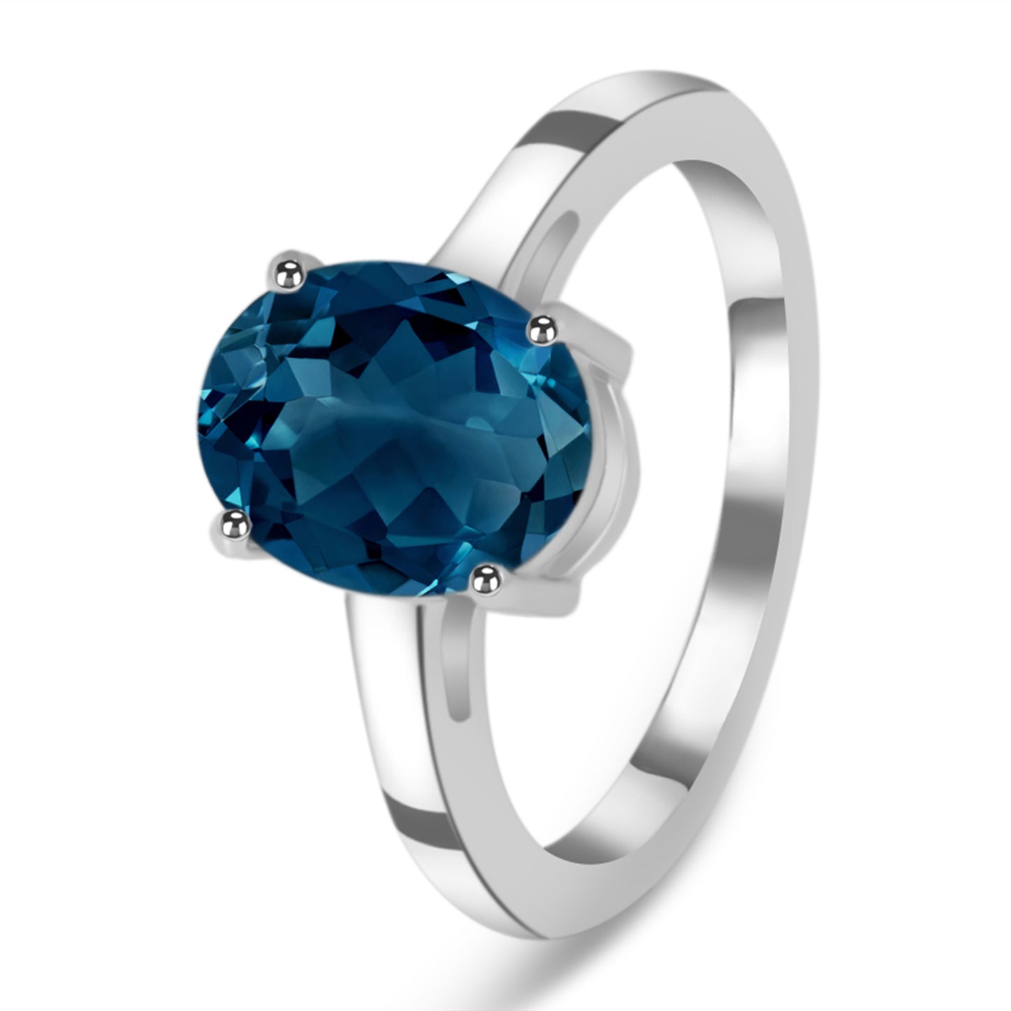 Sterling Silver Ring London Blue Topaz IGR-3063 Size 5