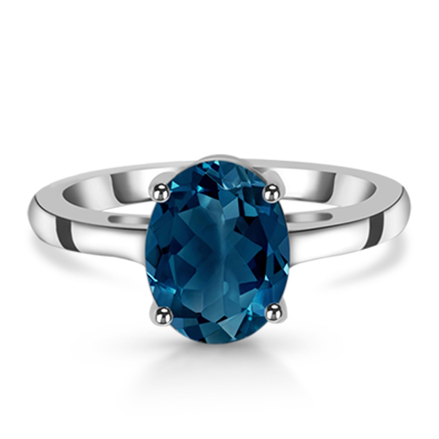 Sterling Silver Ring London Blue Topaz IGR-3063 Size 8