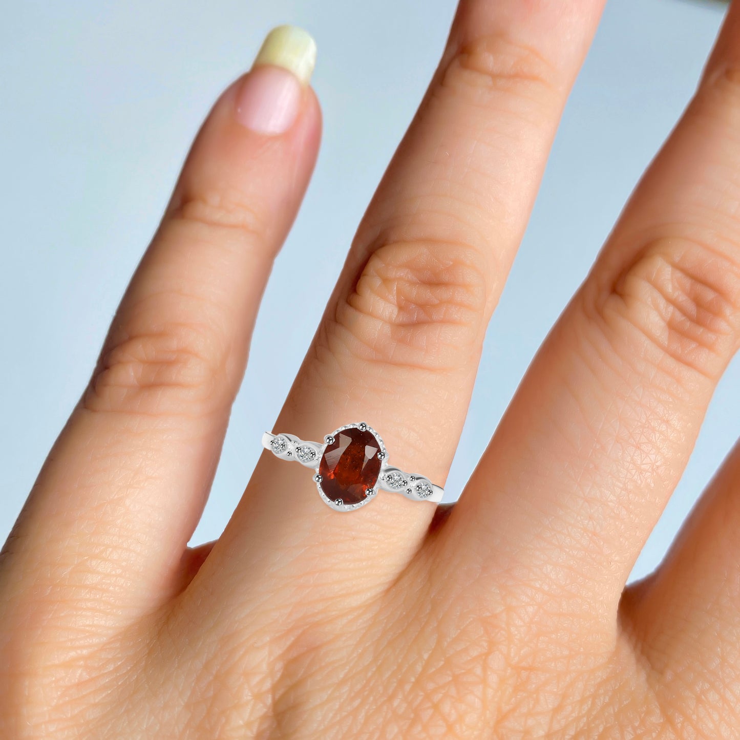 Sterling Silver Ring Orange Kyanite IGR-2182 Size 8
