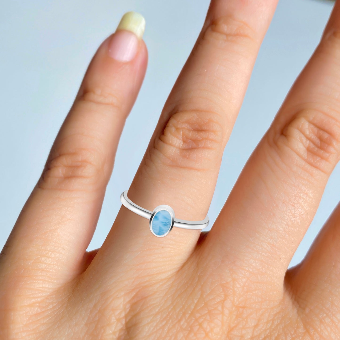 Sterling Silver Ring Larimar IGR-2834 Size 10