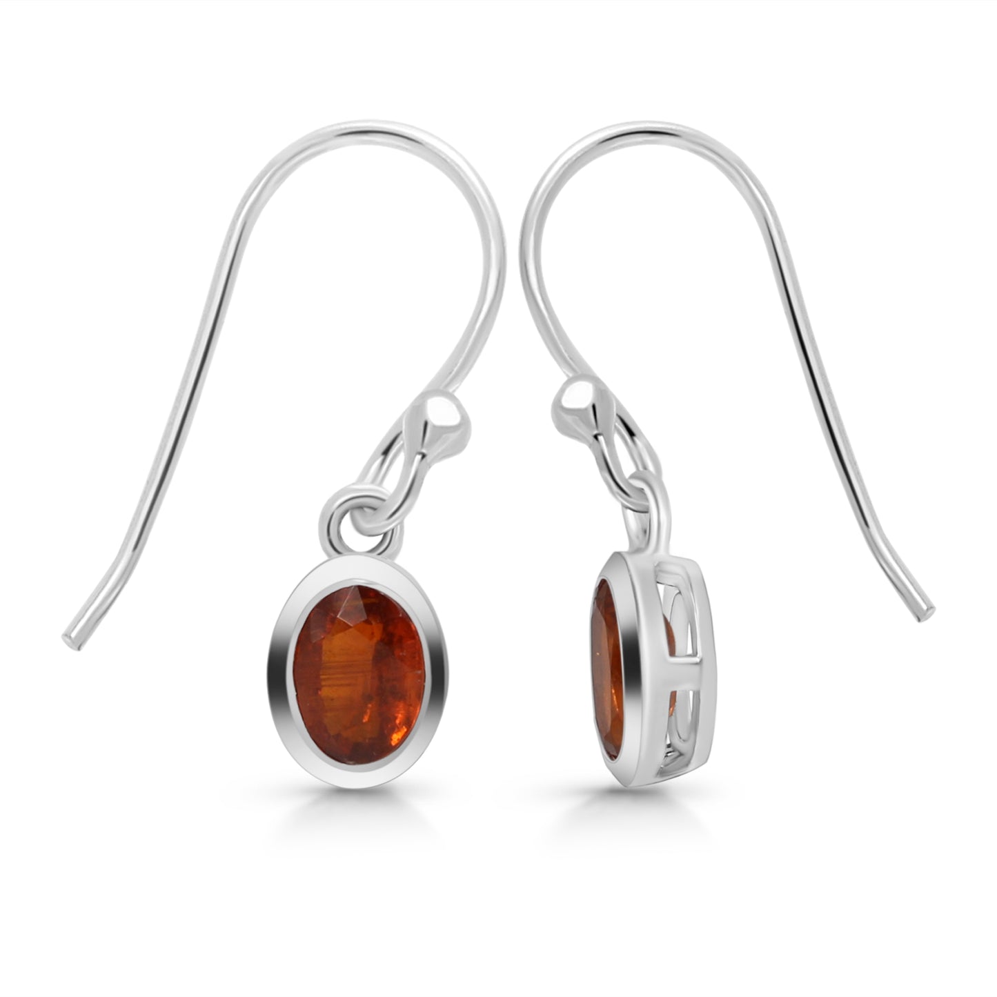 Sterling Silver Earrings Orange Kyanite IGE-1316
