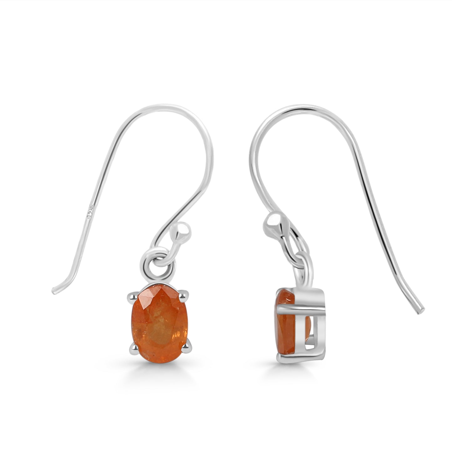 Sterling Silver Earrings Orange Kyanite IGE-670