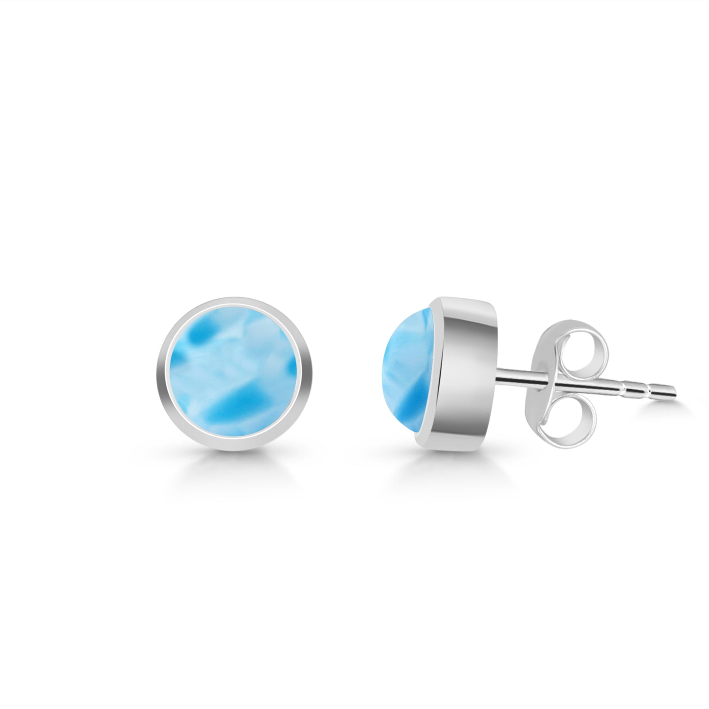 Sterling Silver Earrings Larimar IGE-724