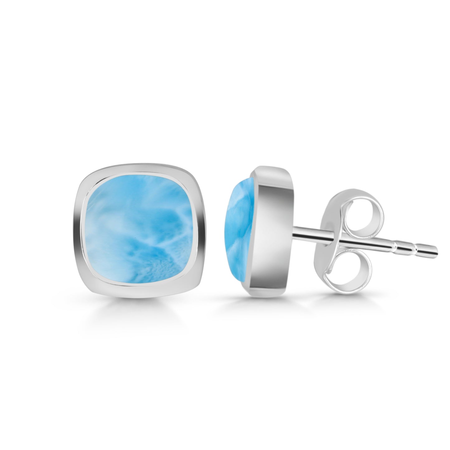 Sterling Silver Earrings Larimar IGE-1146