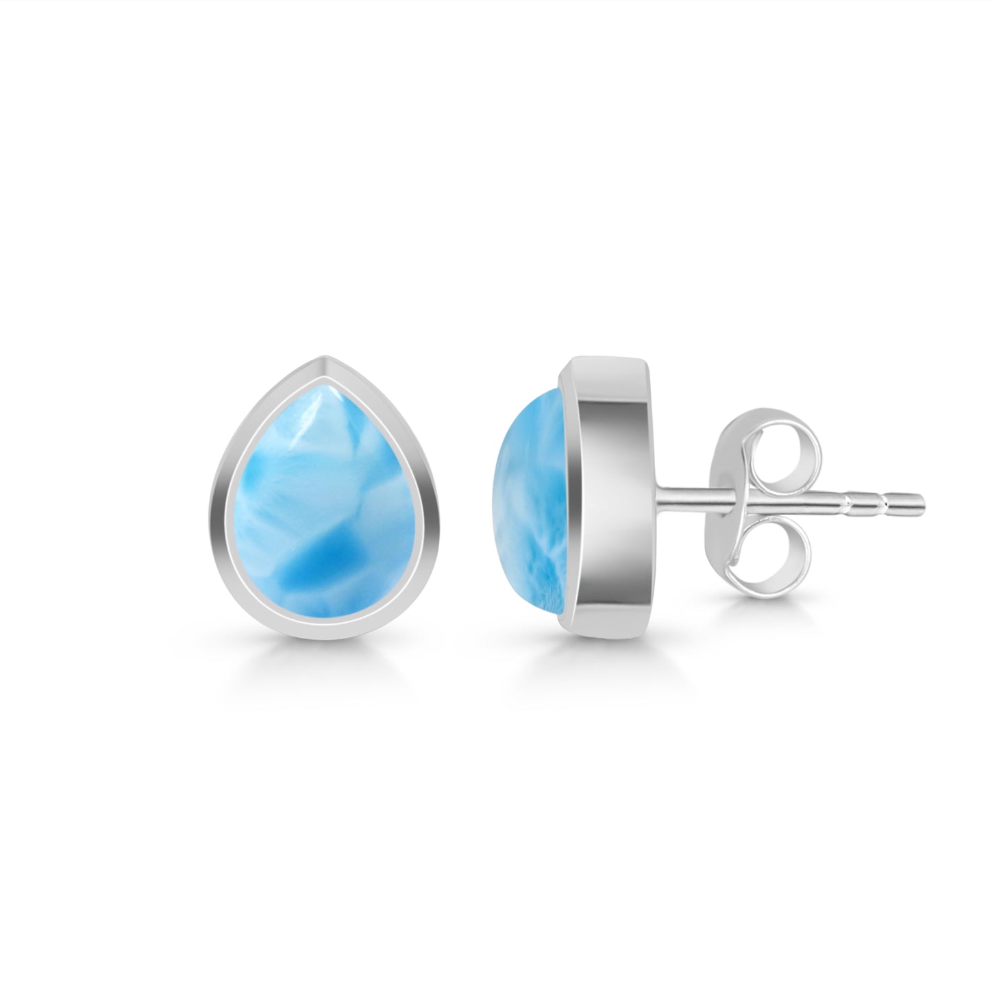 Sterling Silver Earrings Larimar IGE-1364