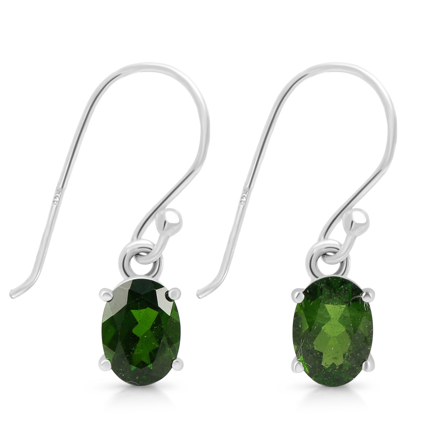 Sterling Silver Earrings Chrome Diopside IGE-673
