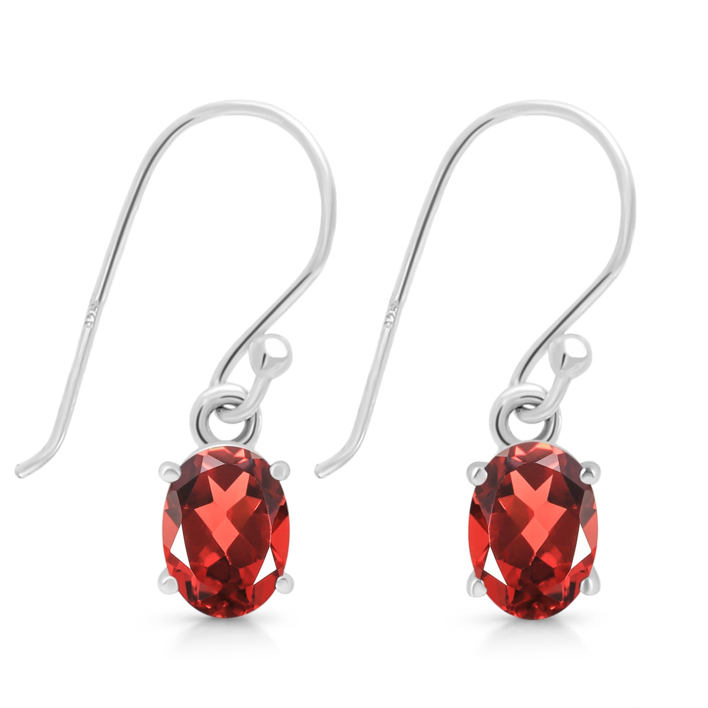 Sterling Silver Earrings Garnet IGE-673