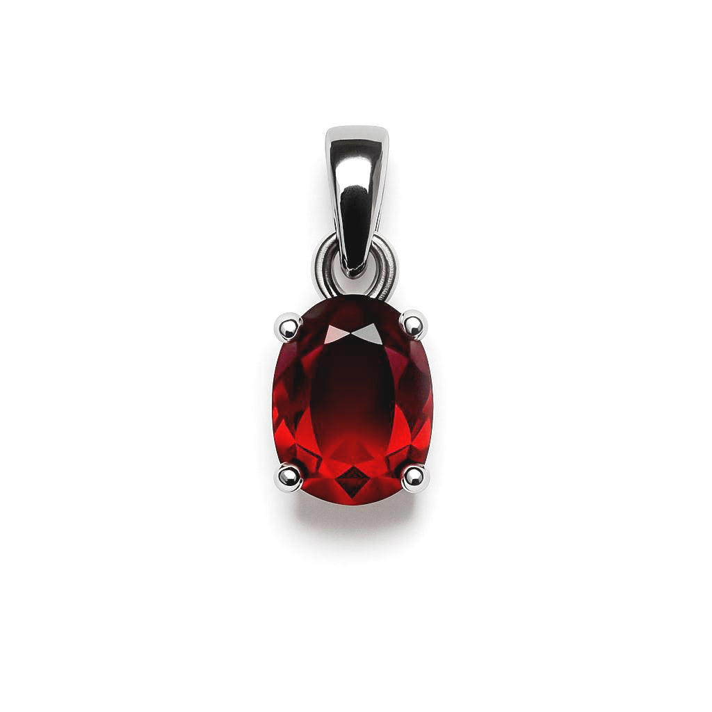 Sterling Silver Pendant Garnet IGP-915