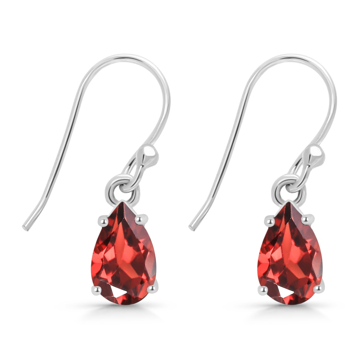 Sterling Silver Earrings Garnet IGE-979
