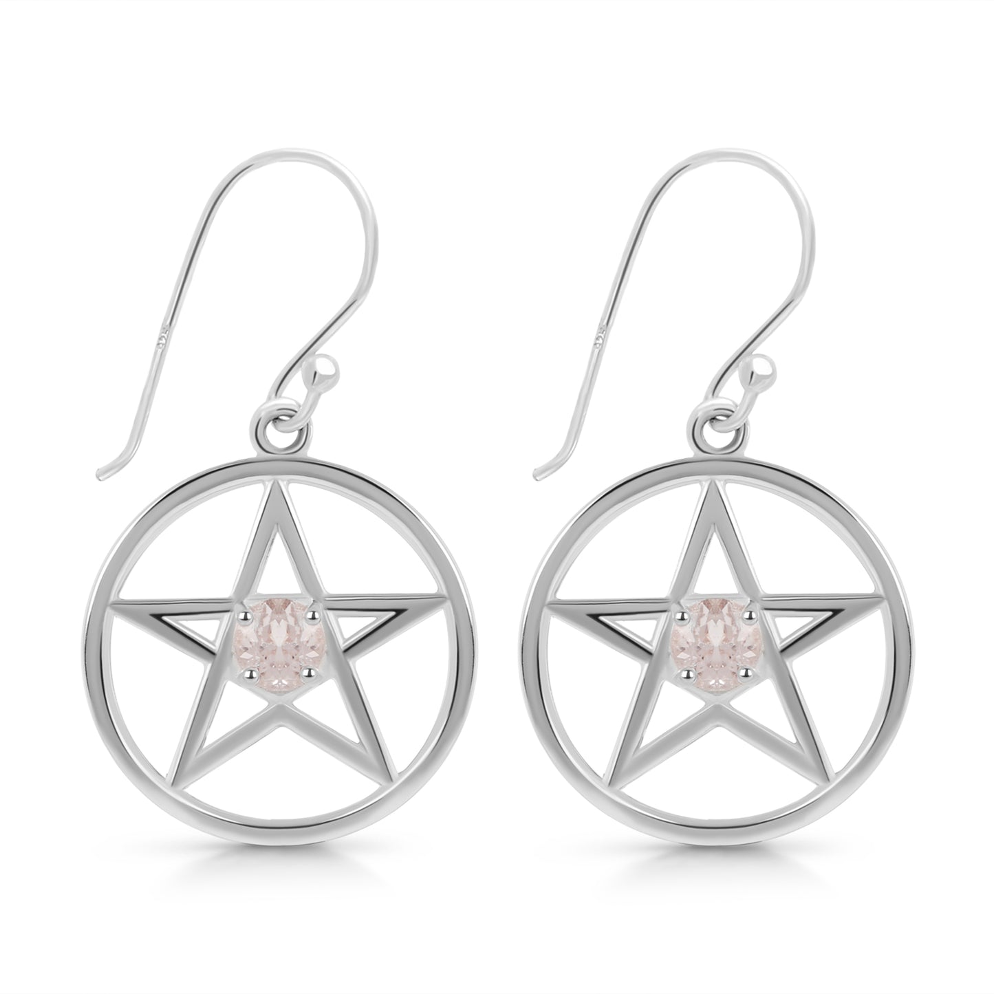 Sterling Silver Earrings Morganite IGE-887