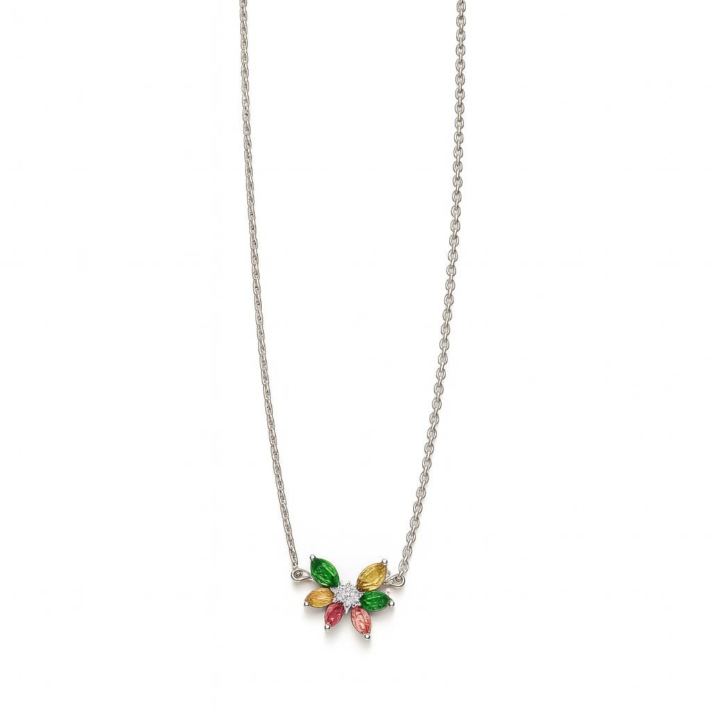 Sterling Silver Necklace Tourmaline IGN-367