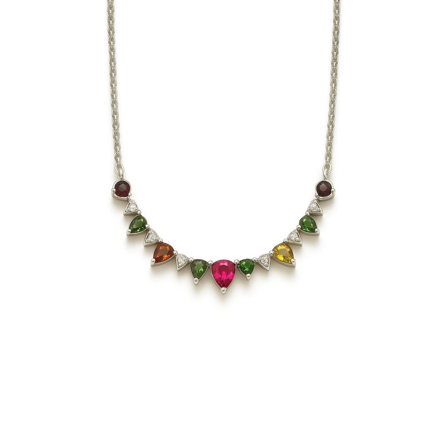 Sterling Silver Necklace Tourmaline IGN-305
