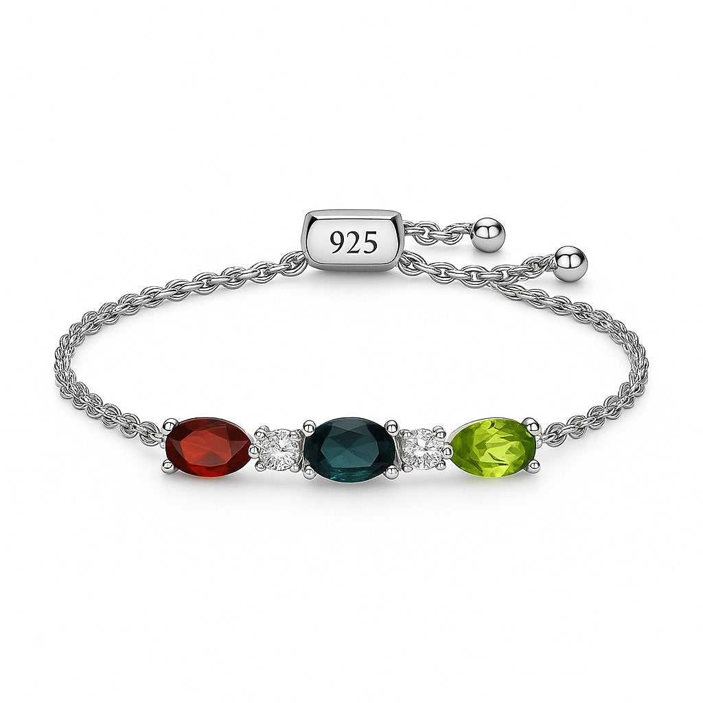 Sterling Silver Bracelet Tourmaline IGB-143