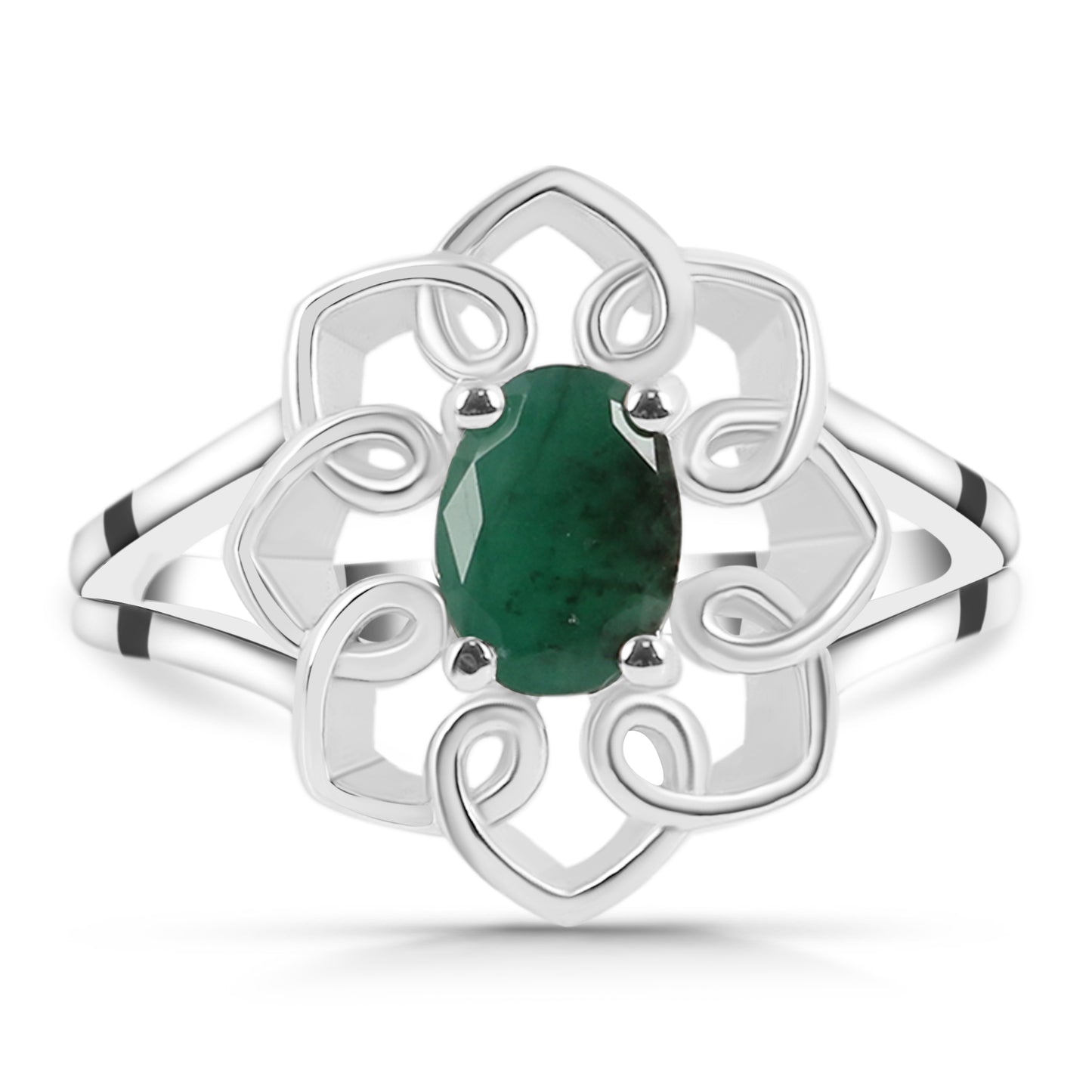 Sterling Silver Ring Emerald IGR-401 Size 10