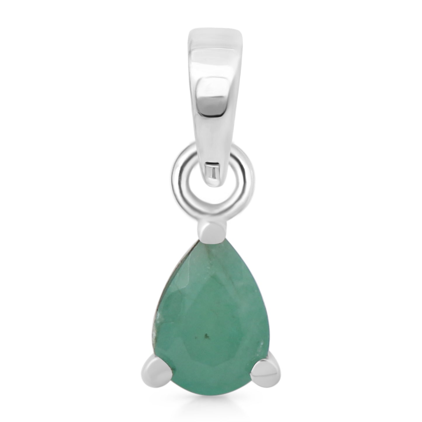 Sterling Silver Pendant Emerald IGP-1165