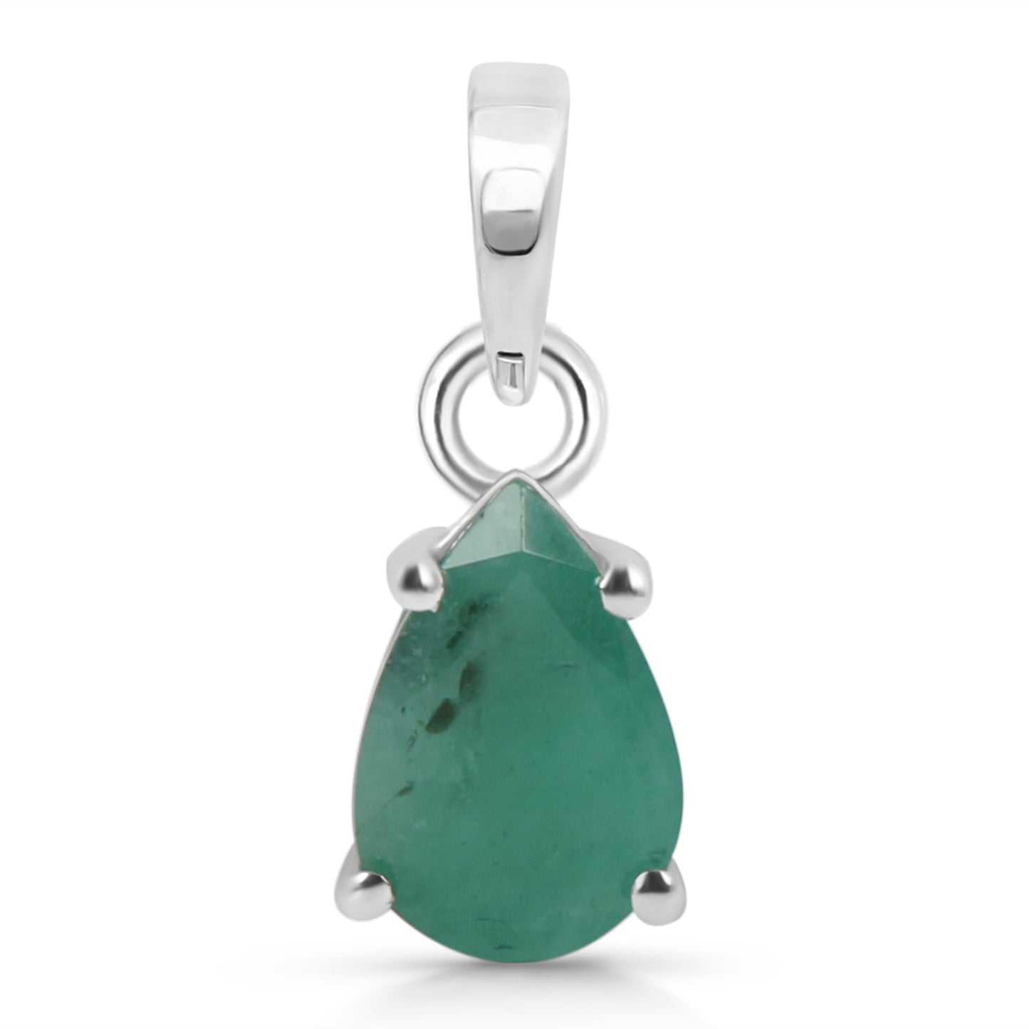 Sterling Silver Pendant Emerald IGP-758