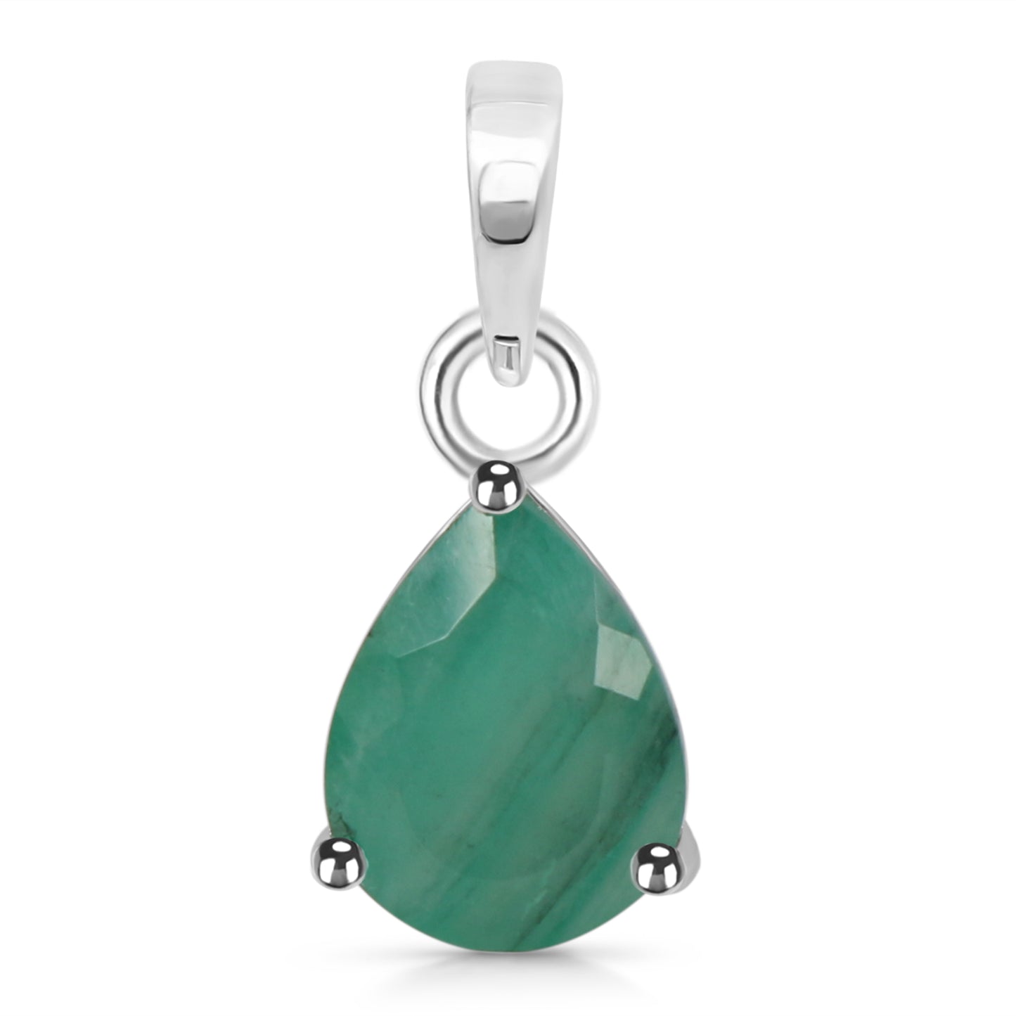 Sterling Silver Pendant Emerald IGP-1172