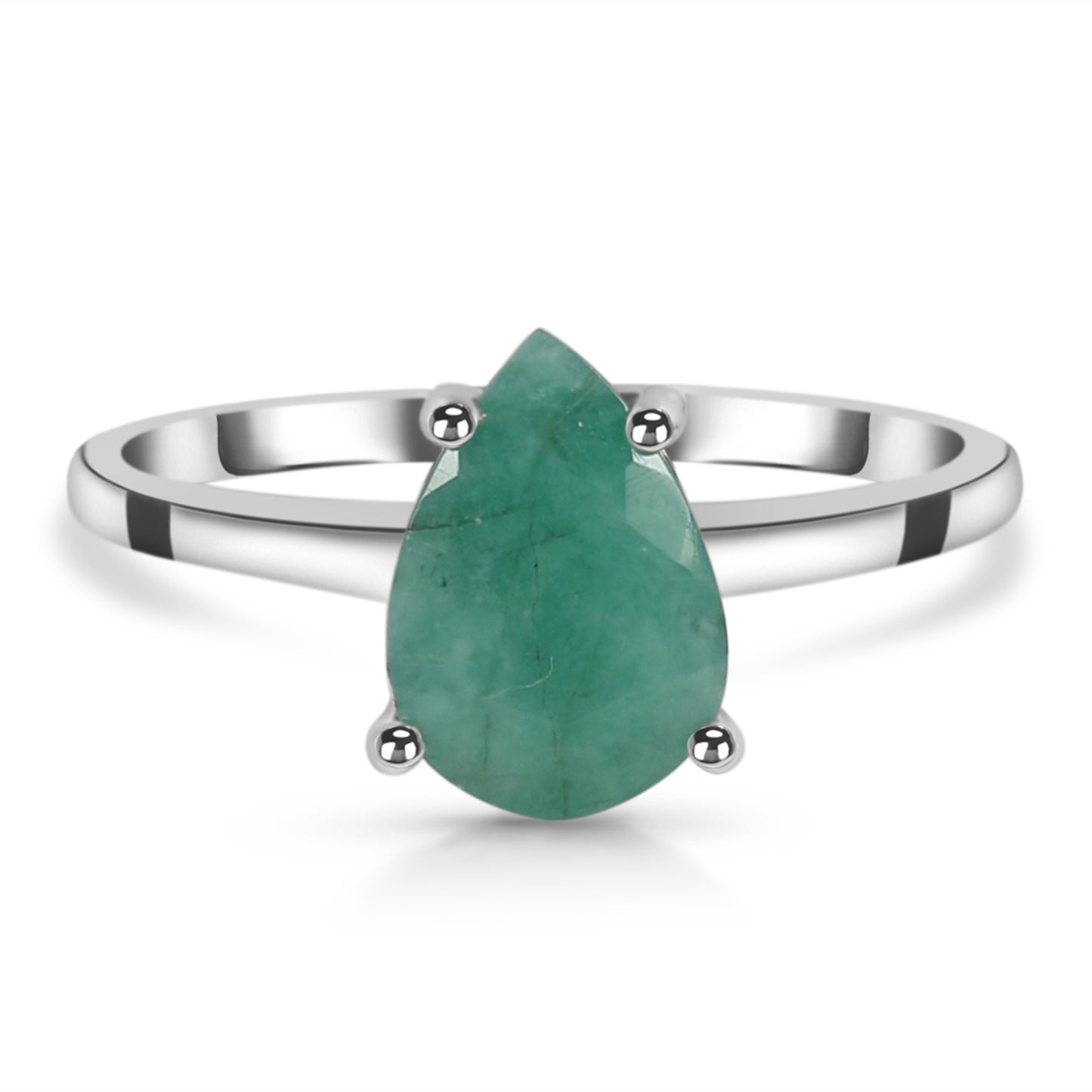 Sterling Silver Ring Emerald IGR-2762 Size 7