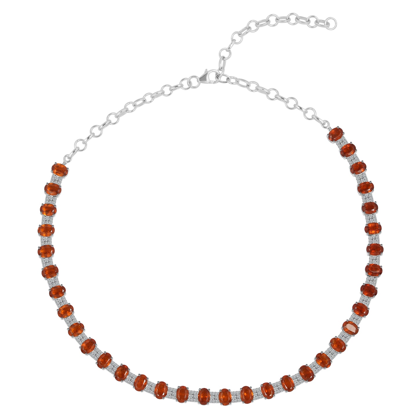 Sterling Silver Necklace Orange Kyanite IGN-413