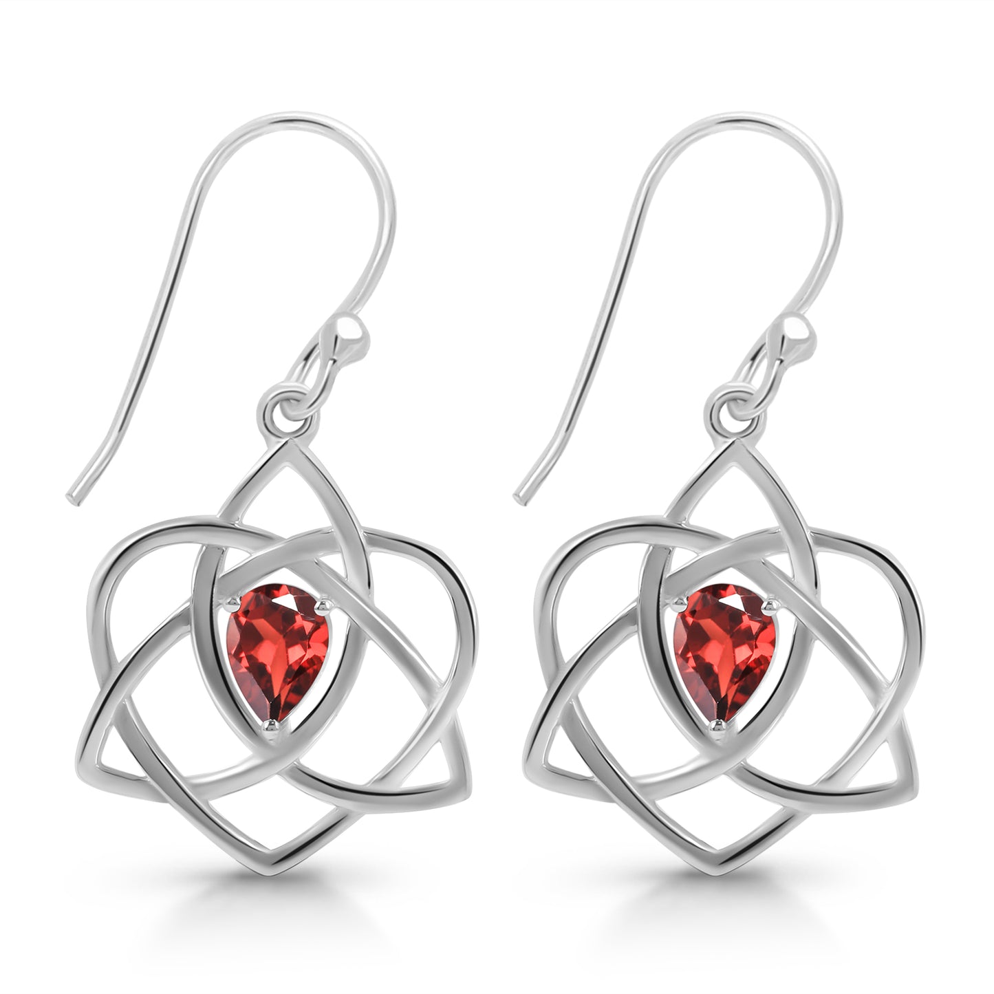 Sterling Silver Earrings Garnet IGE-880