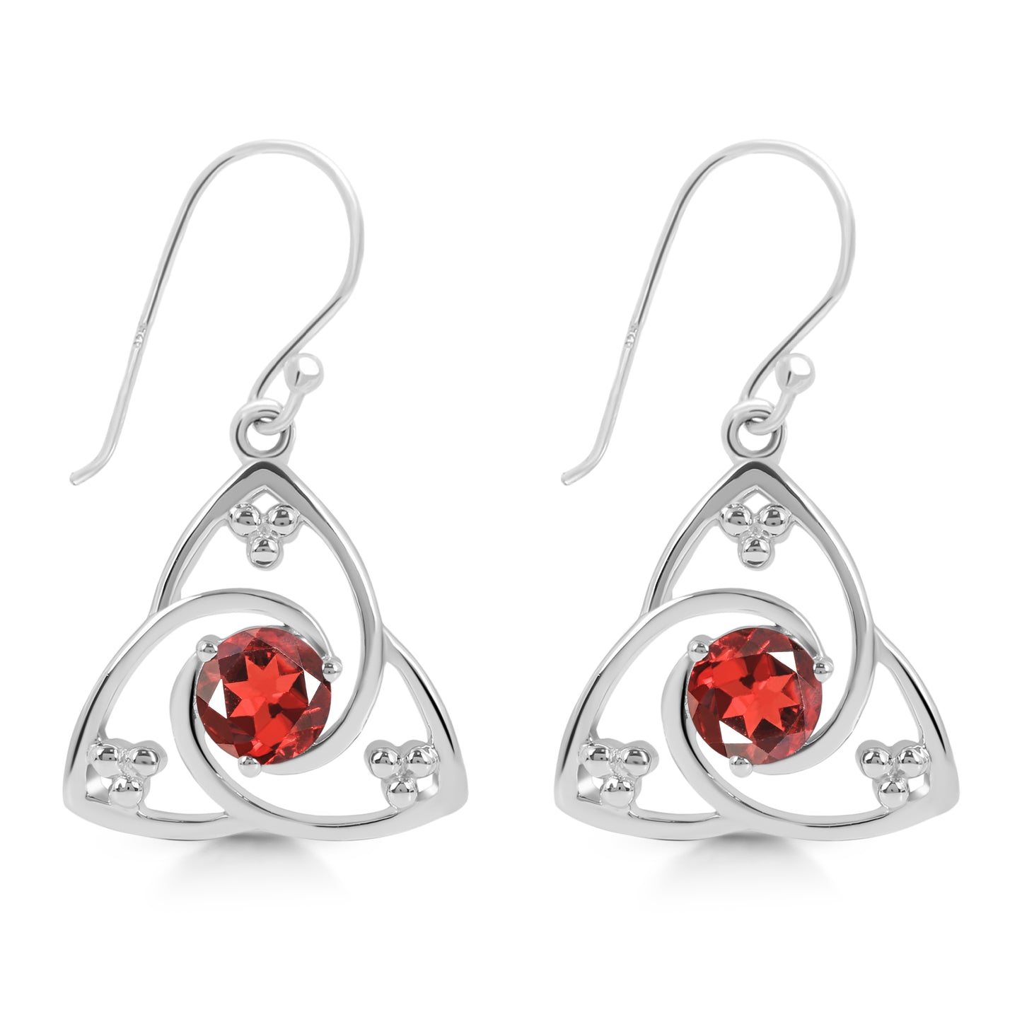Sterling Silver Earrings Garnet IGE-878