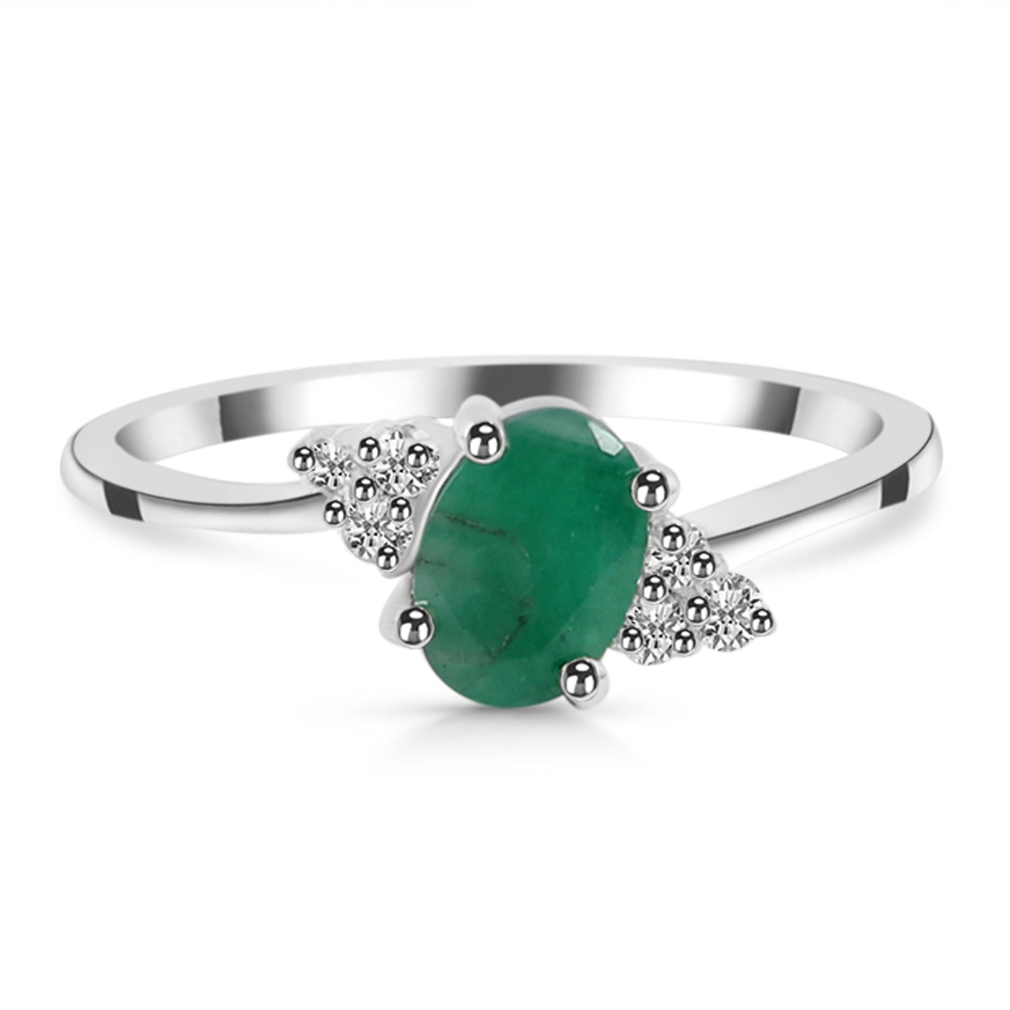 Sterling Silver Ring Emerald IGR-351 Size 7