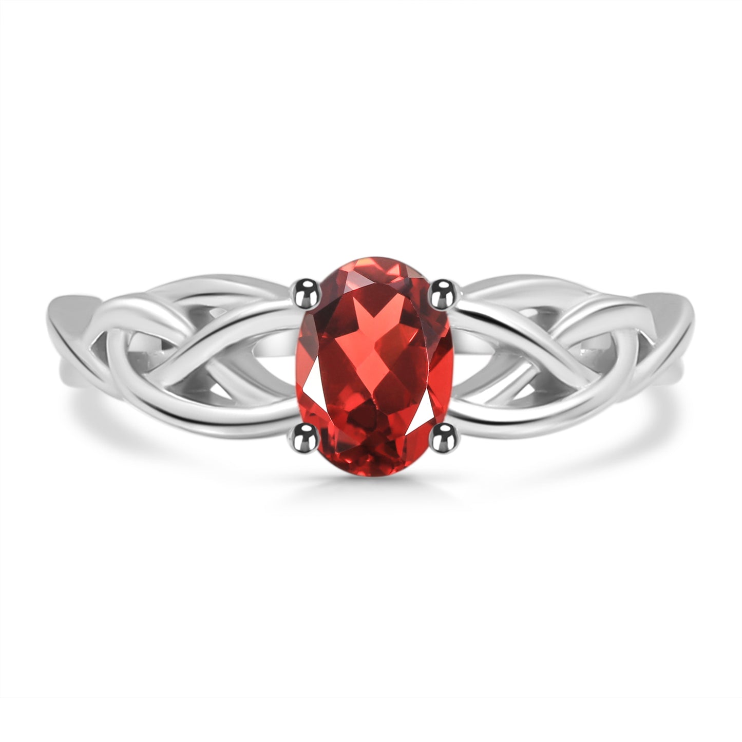 Sterling Silver Ring Garnet IGR-369 Size 7