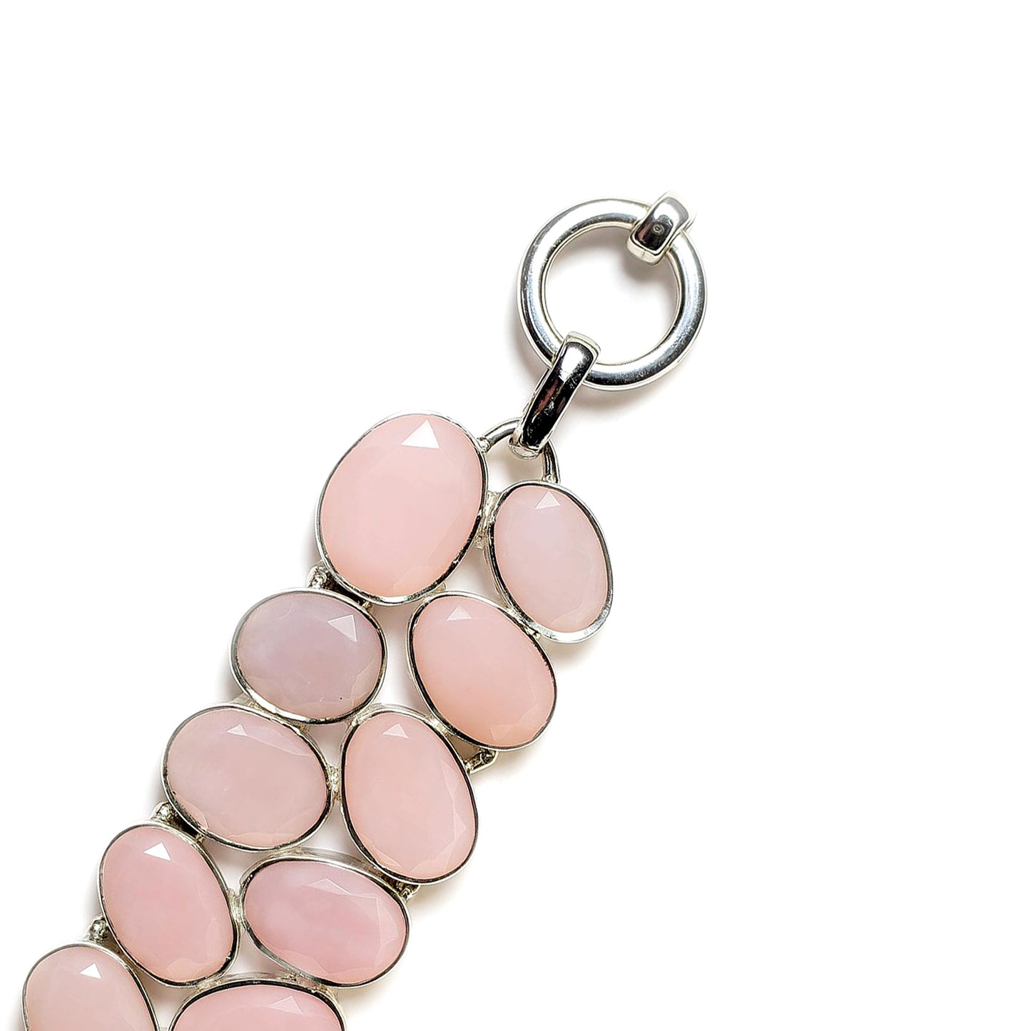 Sterling Silver Bracelet Pink Opal