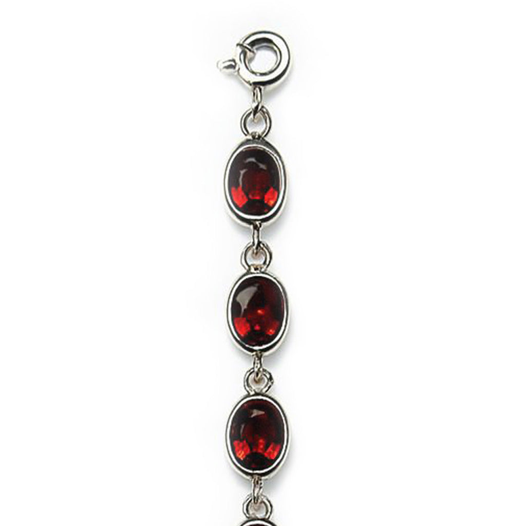 Sterling Silver Bracelet Garnet IGB-113