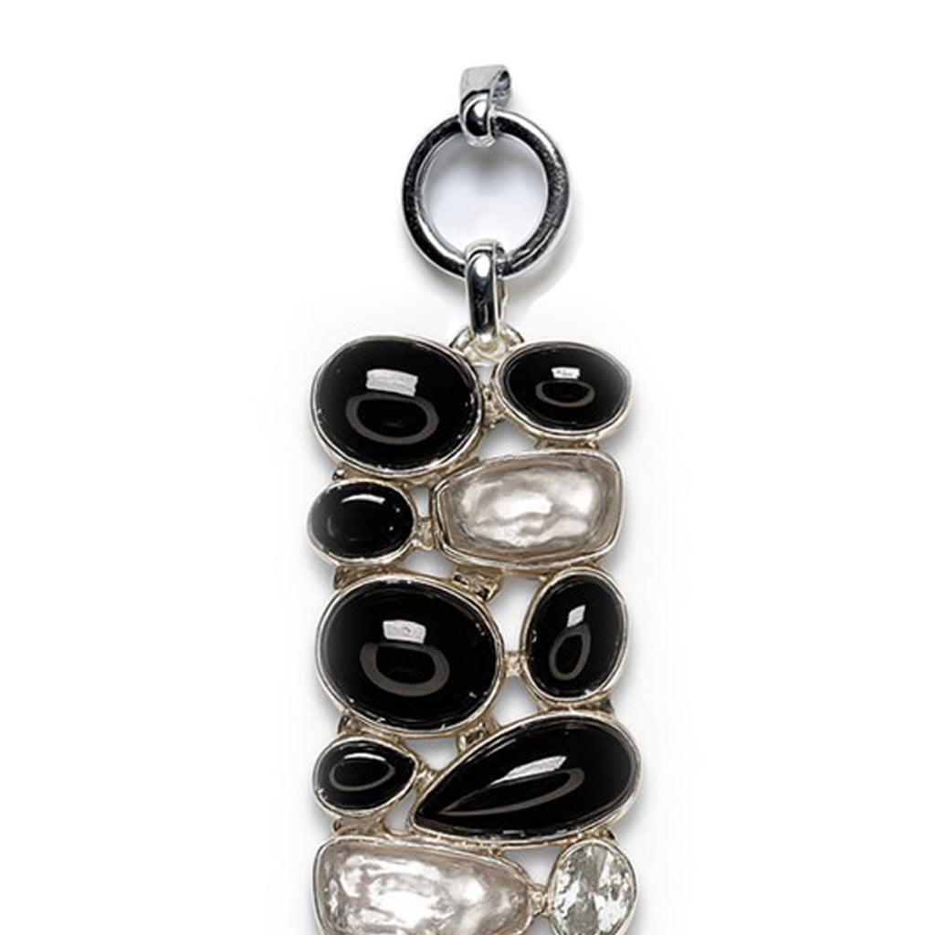 Sterling Silver Bracelet Black Onyx Crystal