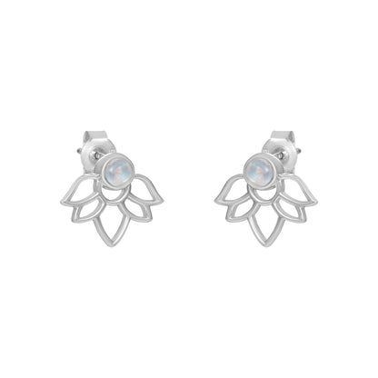 Sterling Silver Earrings Moonstone  IGE-612