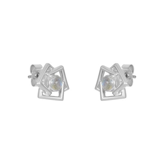 Sterling Silver Earrings Moonstone  IGE-627
