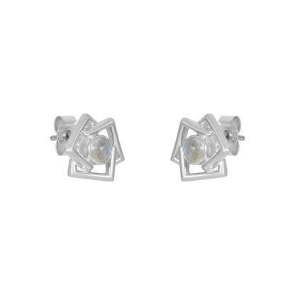 Sterling Silver Earrings Moonstone  IGE-627