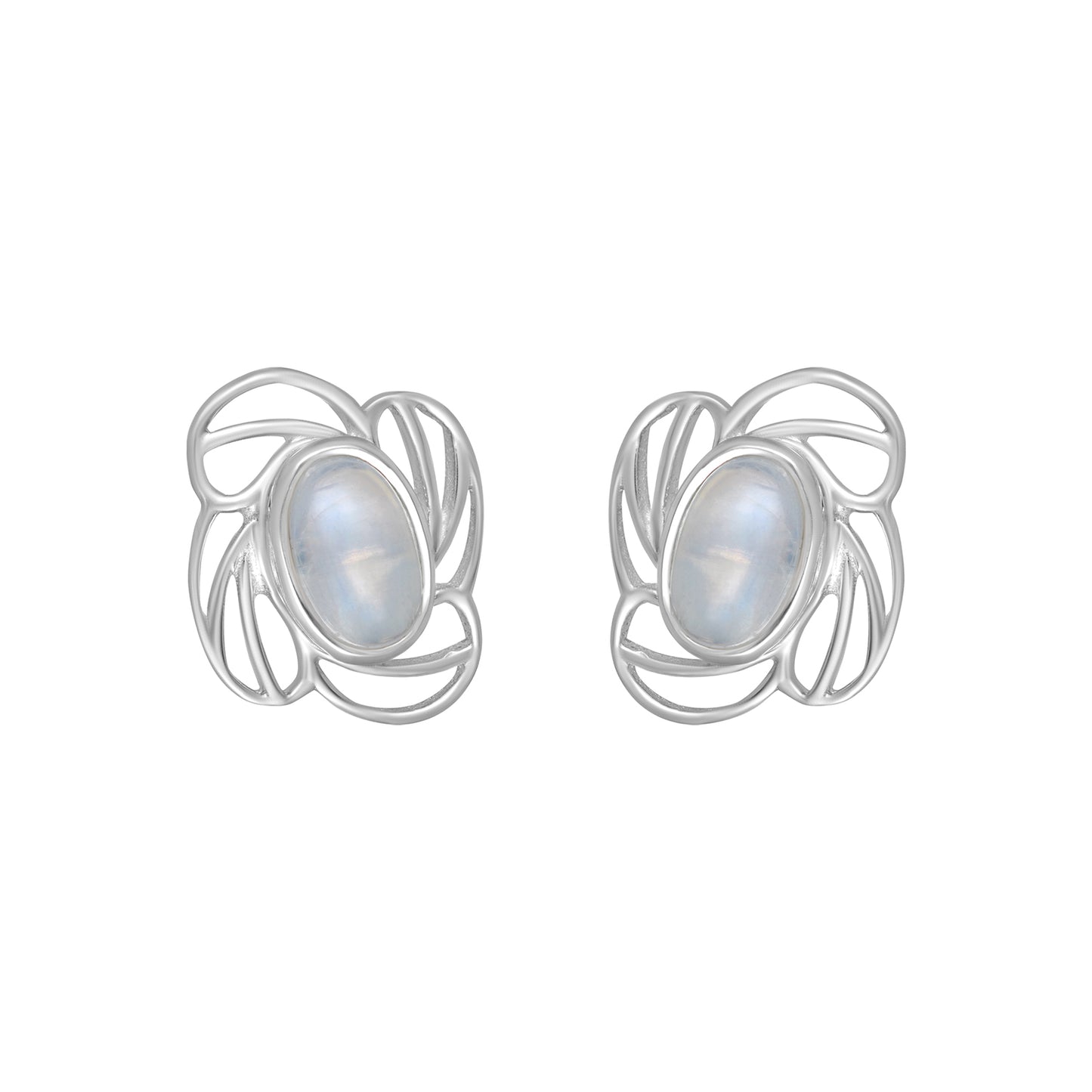 Sterling Silver Earrings Moonstone (3pr card)   IGE-14