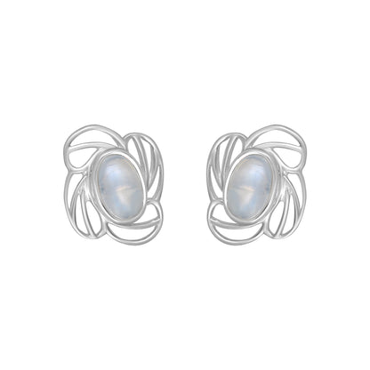 Sterling Silver Earrings Moonstone (3pr card)   IGE-14