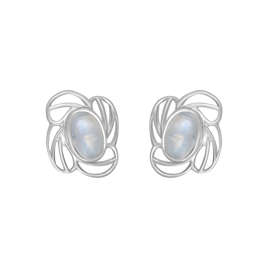 Sterling Silver Earrings Moonstone (3pr card)   IGE-14