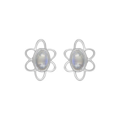 Sterling Silver Earrings Moonstone  IGE-12