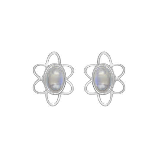 Sterling Silver Earrings Moonstone  IGE-12