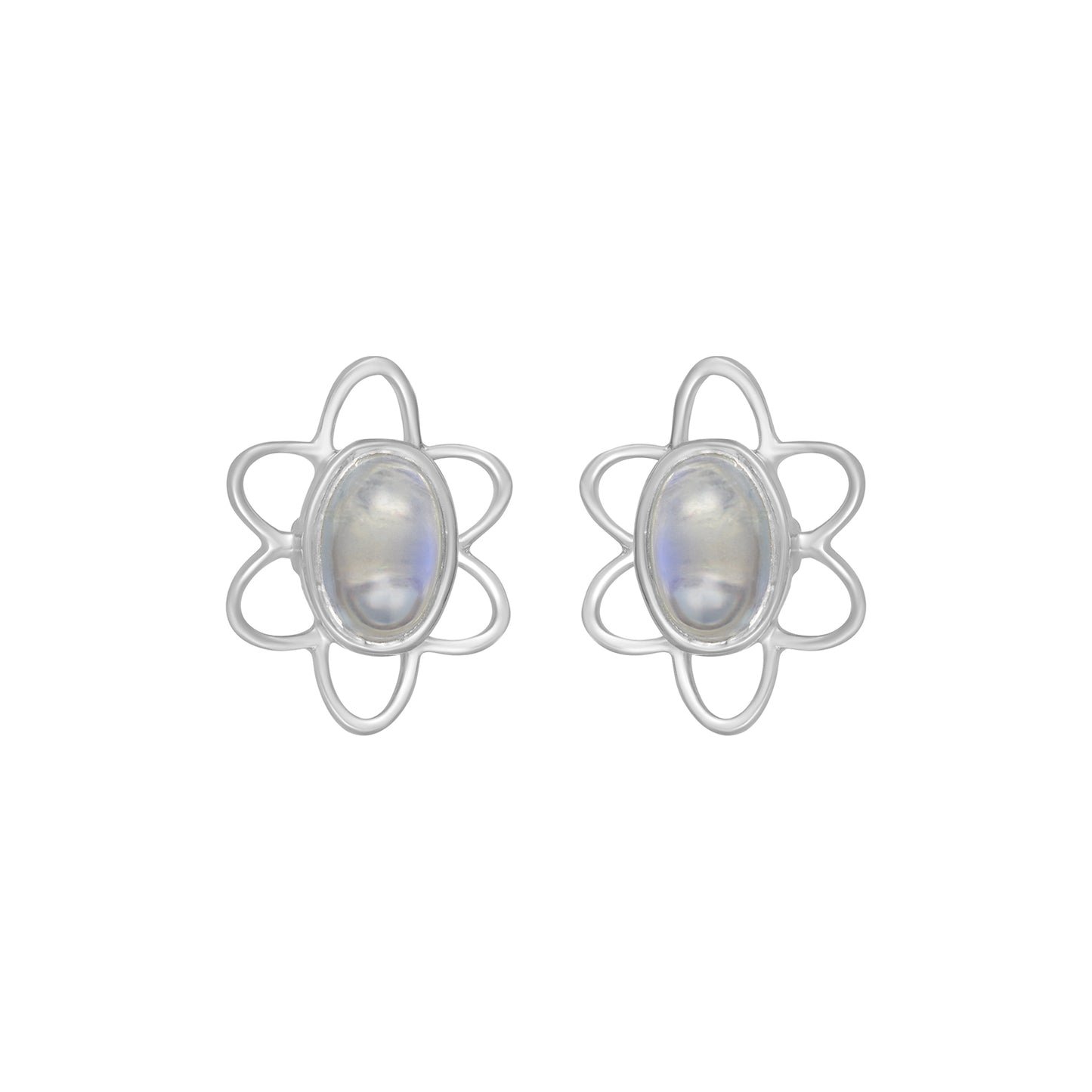 Sterling Silver Earrings Moonstone  IGE-12