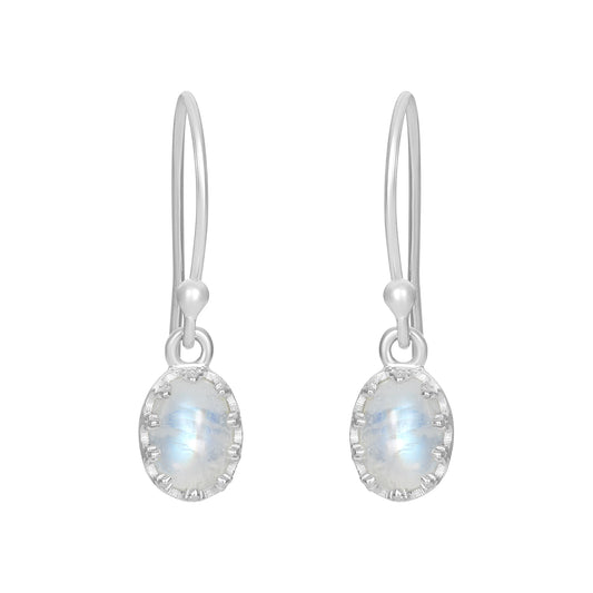 Sterling Silver Earrings Moonstone  IGE-1009