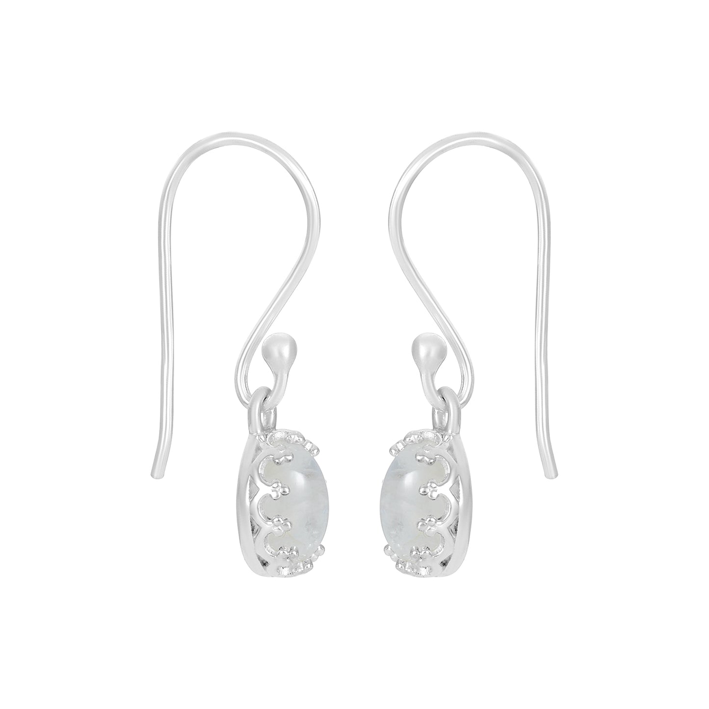 Sterling Silver Earrings Moonstone  IGE-1009