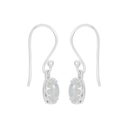 Sterling Silver Earrings Moonstone  IGE-1009