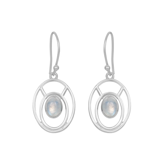 Sterling Silver Earrings Moonstone  IGE-264