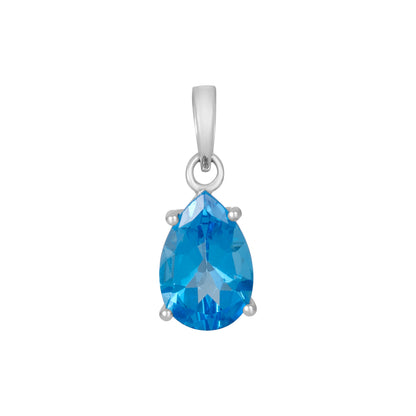 Sterling Silver Pendant Swiss Blue Topaz  IGP-484