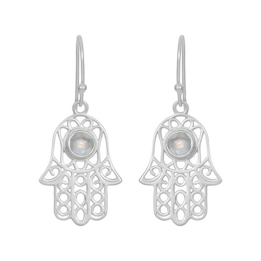 Sterling Silver Earrings Moonstone  IGE-181