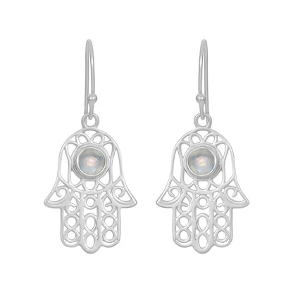 Sterling Silver Earrings Moonstone  IGE-181