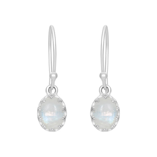 Sterling Silver Earrings Moonstone  IGE-1007