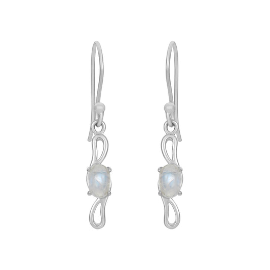 Sterling Silver Earrings Moonstone  IGE-422
